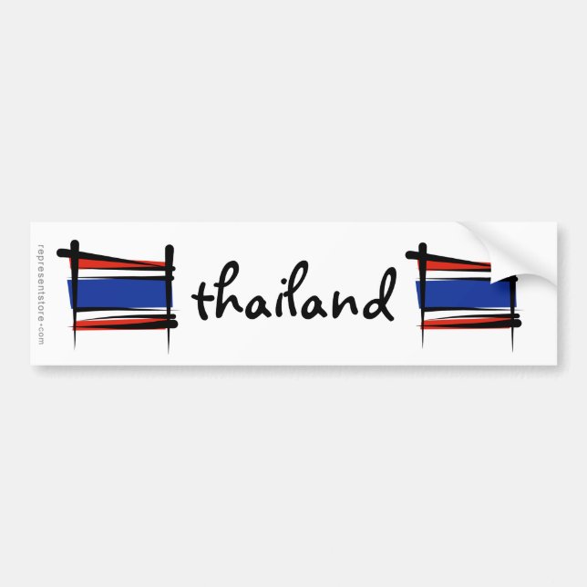 Thailand borstar flagga bildekal (Framsidan)