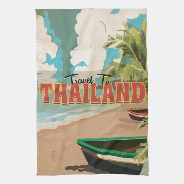 Thailand Bröllopsresa affisch Kökshandduk (Vertikal)
