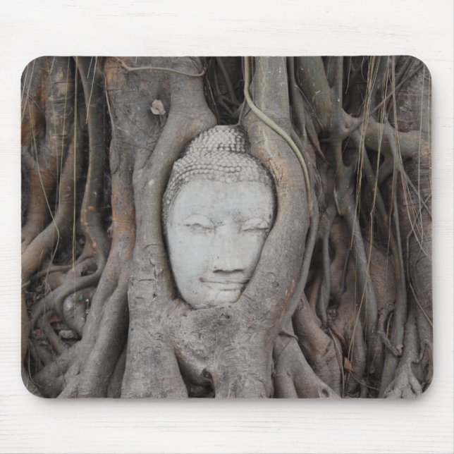 Thailand Buddha omgiven av träd Musmatta (Framsidan)