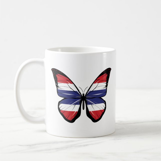 Thailand Butterfly Flagga Kaffemugg (Vänster)