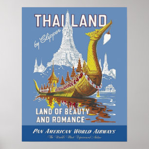 Thailand/delstaten Beauty och Romantik Vintage res Poster