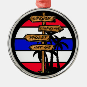 Thailand Destinationer - Bangkok Chiang Mai Phuket Julgransprydnad Metall