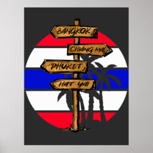 Thailand Destinationer - Bangkok Chiang Mai Phuket Poster