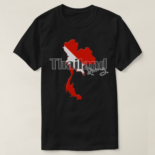Thailand Diver Flagga Karta T Shirt (Design framsida)