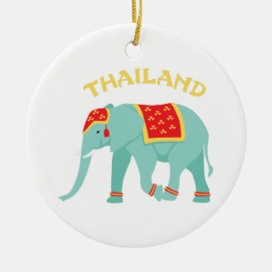 Thailand elefant julgransprydnad keramik
