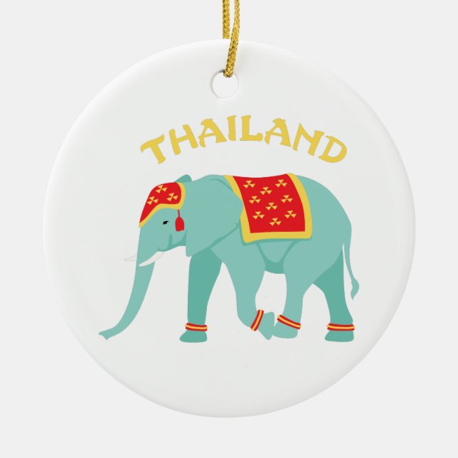 Thailand elefant julgransprydnad keramik (Framsidan)
