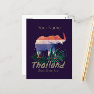 Thailand Elephant Flagga Jungle Löv Thai Souvenir Helg Vykort