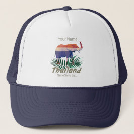 Thailand Elephant Flagga Jungle Löv Thai Souvenir Keps