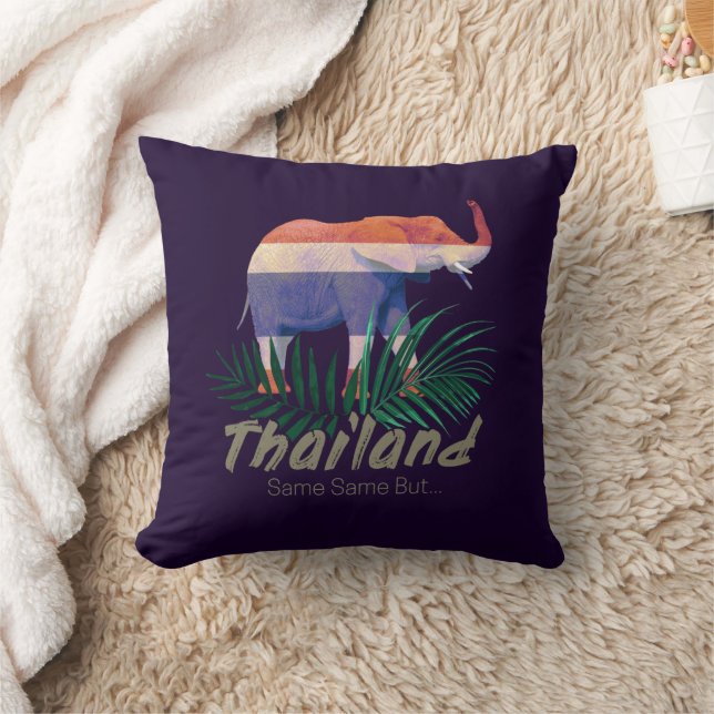 Thailand Elephant Flagga Jungle Löv Thai Souvenir Kudde (Filt)