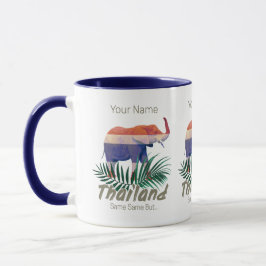 Thailand Elephant Flagga Jungle Löv Thai Souvenir Mugg
