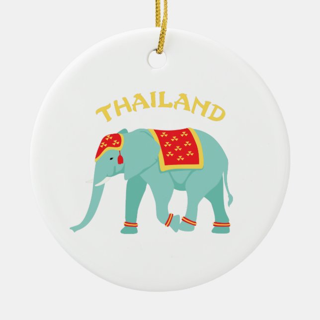 Thailand Elephant Julgransprydnad Keramik (Framsidan)