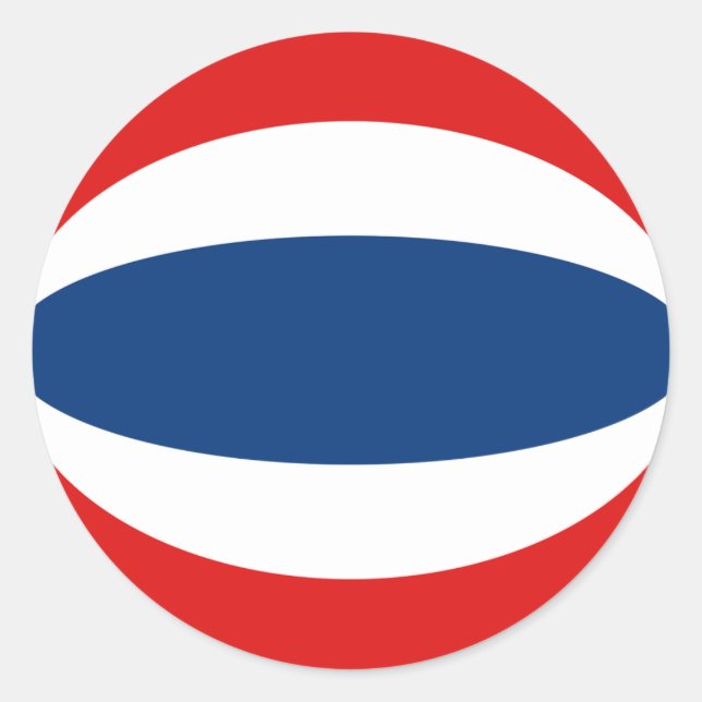 Thailand Fisheye Flagga Klistermärke (Framsida)