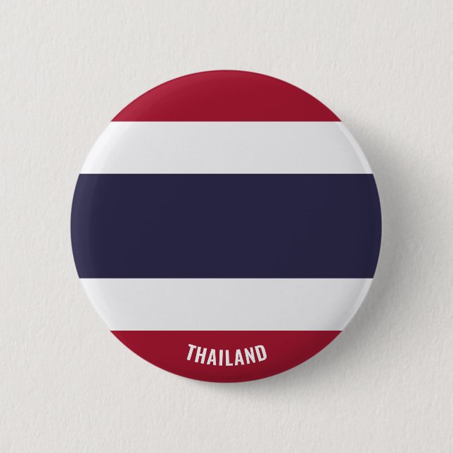 Thailand Flagga Charming Patriotic Button Knapp (Framsida)