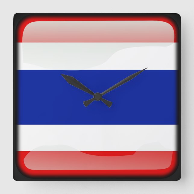 Thailand flagga fyrkantig klocka (Framsida)