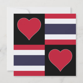 Thailand Flagga Heart Cute Patriotic Thai Hälsning Kort