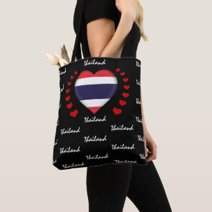 Thailand Flagga & Heart, Thai Flagga mode /sport Tygkasse