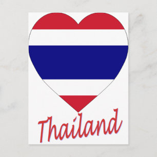 Thailand Flagga Heart Vykort