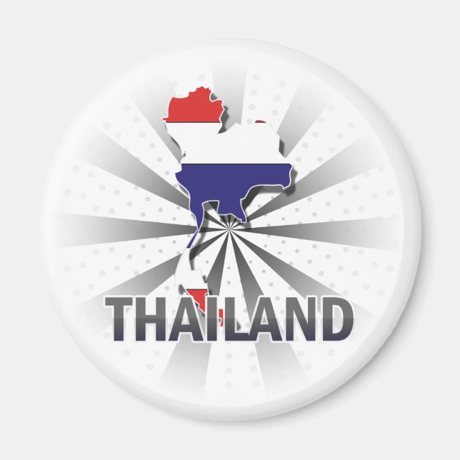 Thailand Flagga Karta 2.0 Magnet (Framsidan)