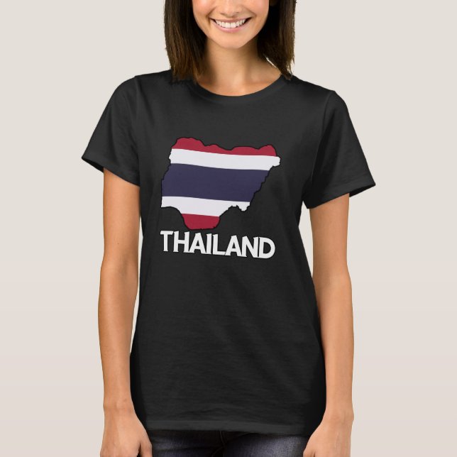Thailand Flagga Karta Thai Roots Thai Pride Thai F T Shirt (Framsida)