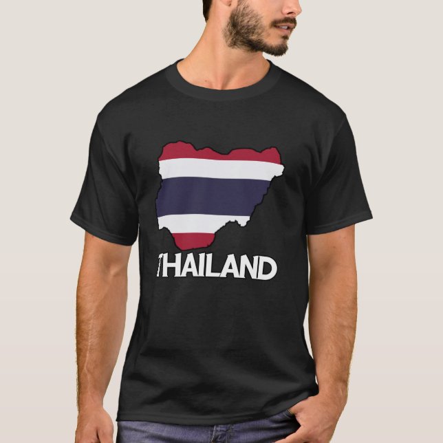 Thailand Flagga Karta Thai Roots Thai Pride Thai F T Shirt (Framsida)