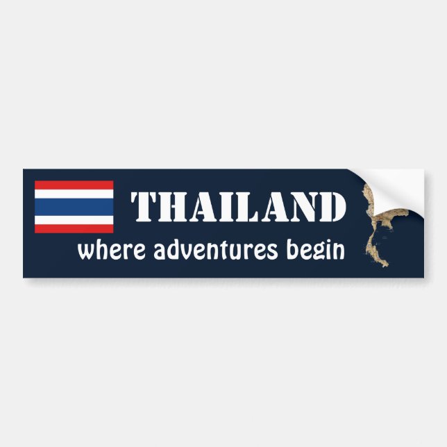 Thailand flagga + Kartabildekal Bildekal (Framsidan)