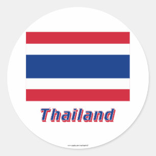 Thailand flagga med namn runt klistermärke