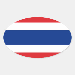 Thailand Flagga Ovalt Klistermärke