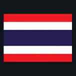 Thailand Flagga Poster<br><div class="desc">Den thailändska flagga är ett fimbriserat färgtriband för vågrät. Den använda färgen i flagga är blå,  röd,  vit. Andelen thailändska flagga är 2:3. Thailands Flagga antogs 1917.</div>