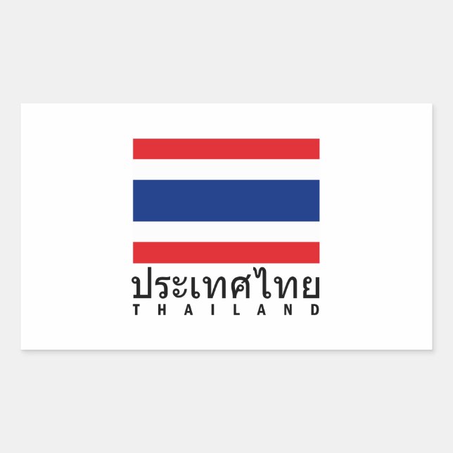 Thailand Flagga Rektangulärt Klistermärke (Framsida)