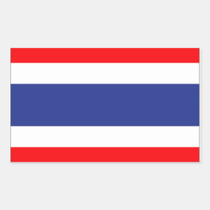 Thailand Flagga Rektangulärt Klistermärke