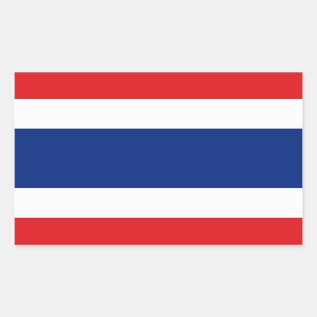 Thailand Flagga Rektangulärt Klistermärke (Framsida)