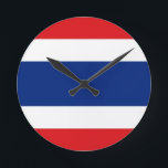 Thailand Flagga Rund Klocka<br><div class="desc">Jag tycker om hur det ser ut,  och jag hoppas att ni också gör det!  Tack för att du stannar!  Du kan anpassa det här för att uppfylla dina behov.  Ha en underbar dag!</div>