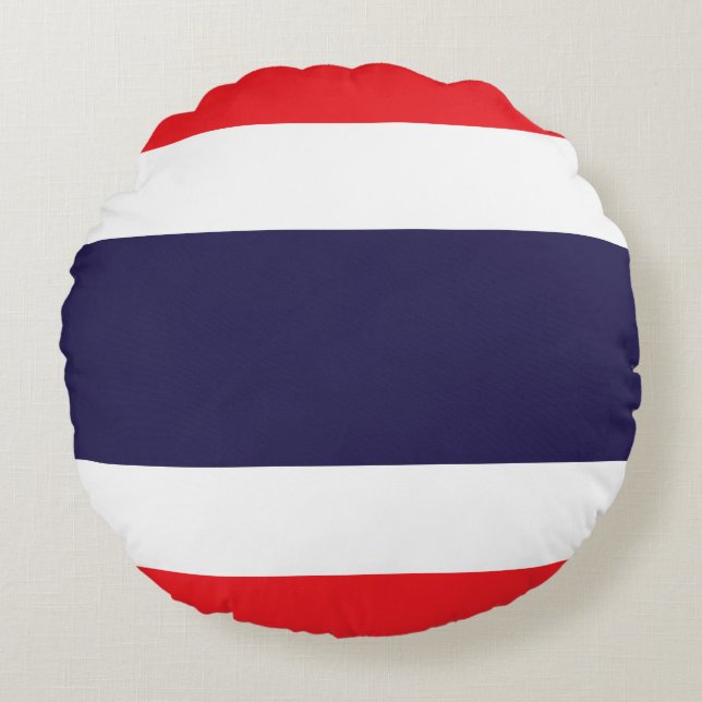 Thailand Flagga Rund Kudde (Framsidan)