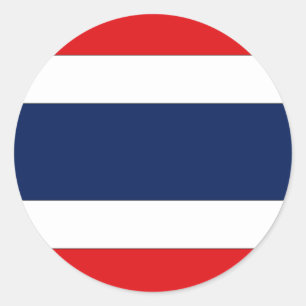Thailand Flagga Runt Klistermärke