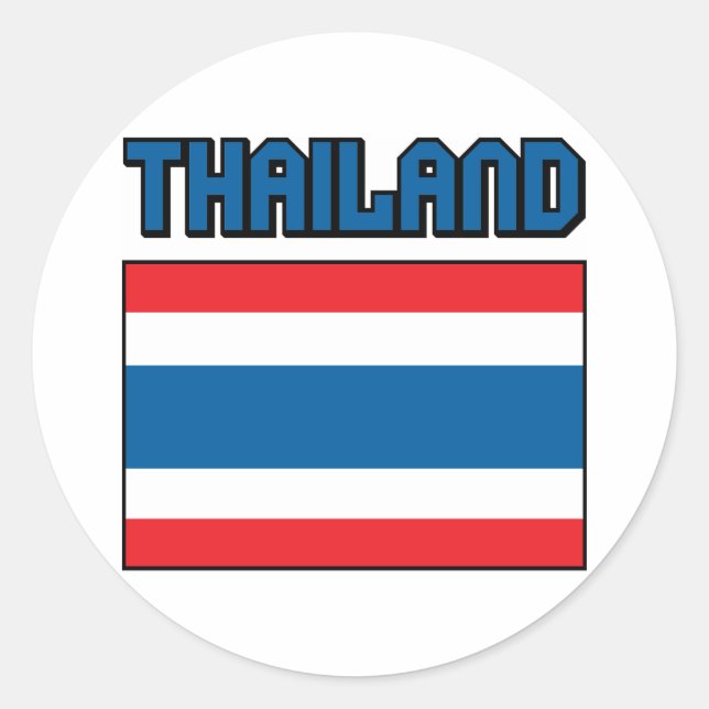 Thailand Flagga Runt Klistermärke (Framsida)