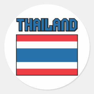 Thailand Flagga Runt Klistermärke