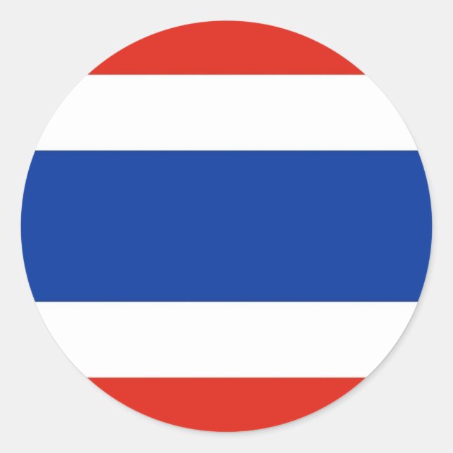Thailand Flagga Runt Klistermärke (Framsida)