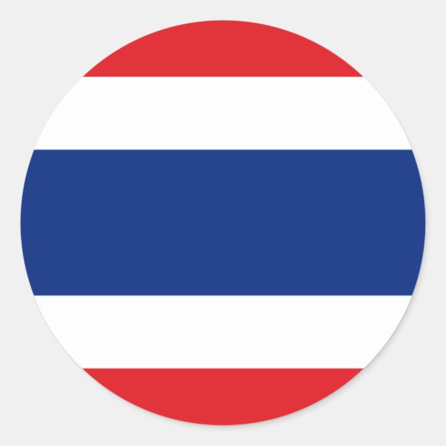 Thailand Flagga Sticker Runt Klistermärke (Framsida)