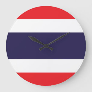 Thailand Flagga Stor Klocka