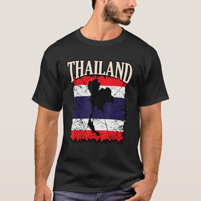 Thailand Flagga T Shirt (Framsida)