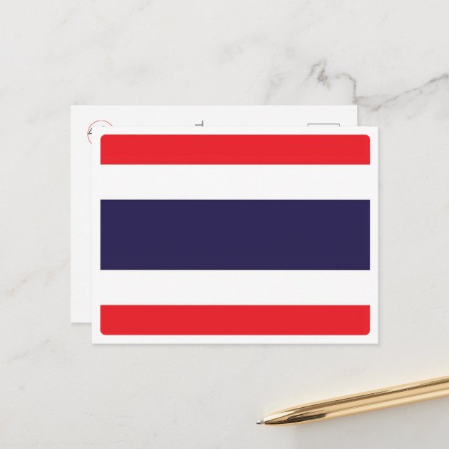 Thailand - Flagga - Vykort (Fram/Back In Situ)