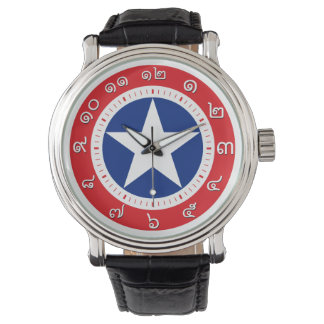 Thailand Flagga Watch (nummer i thailändska siffro Armbandsur