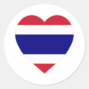 Thailand flaggahjärta runt klistermärke