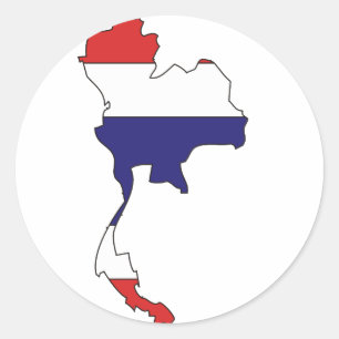 Thailand flaggakarta runt klistermärke