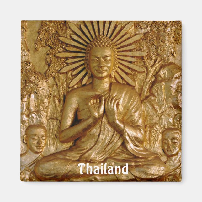 Thailand, Guld Sitta Buddha (Fridge Magnet) Magnet (Framsidan)