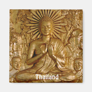 Thailand guld- sittande Buddha (kylmagneten) Magnet
