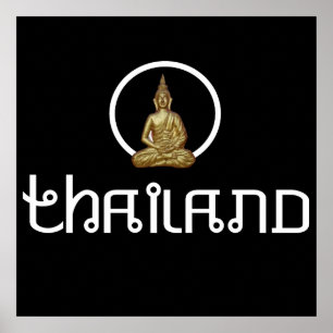 Thailand Guld Statue Poster