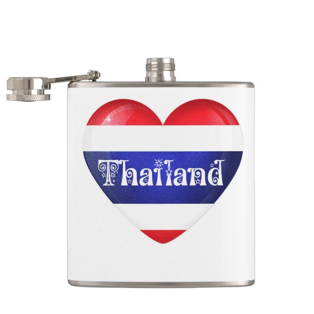 Thailand Heart Flagga Fickplunta (Öppnad)