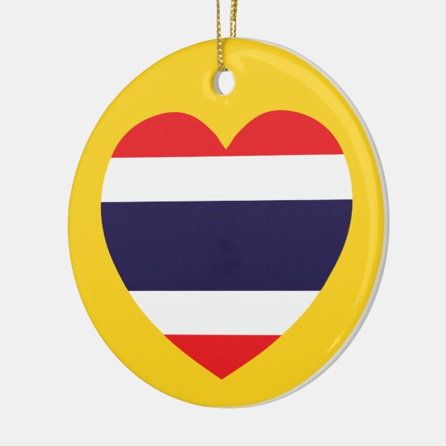Thailand Heart Flagga Julgransprydnad Keramik (Vänster)