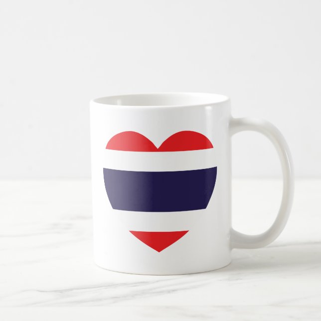 Thailand Heart Flagga Kaffemugg (Höger)